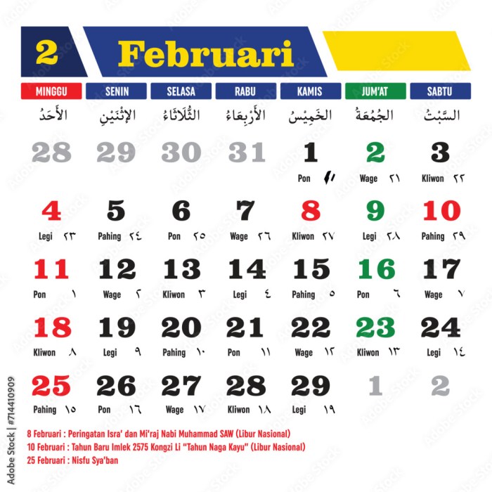 Kalender februari 2020 lengkap jawa