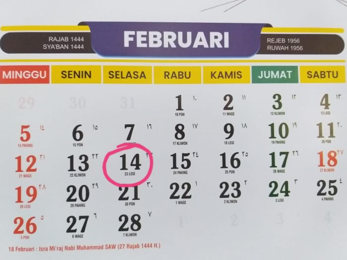 Kalender jawa 1983 lengkap dengan weton