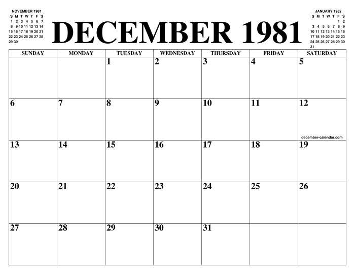 Kalender desember 1981 lengkap dengan weton