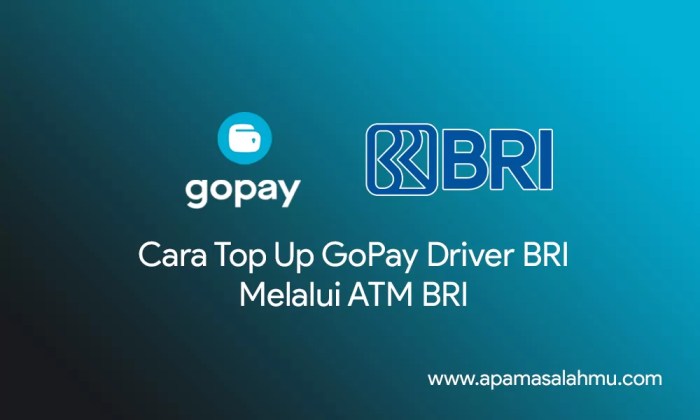 Cara isi gopay driver lewat atm bri