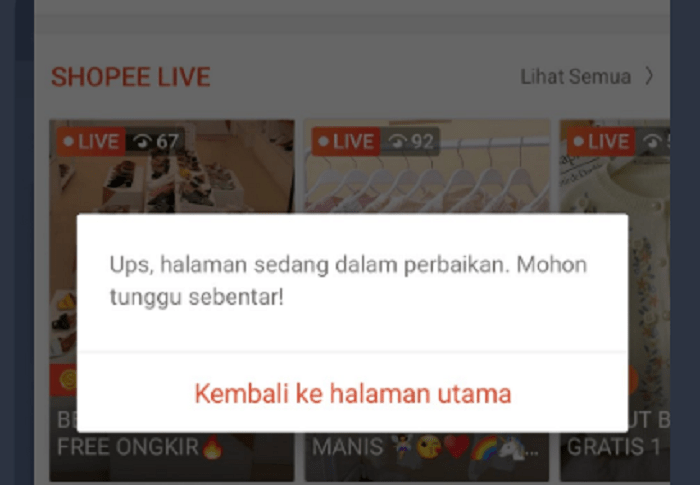 Beli token di shopee tidak masuk