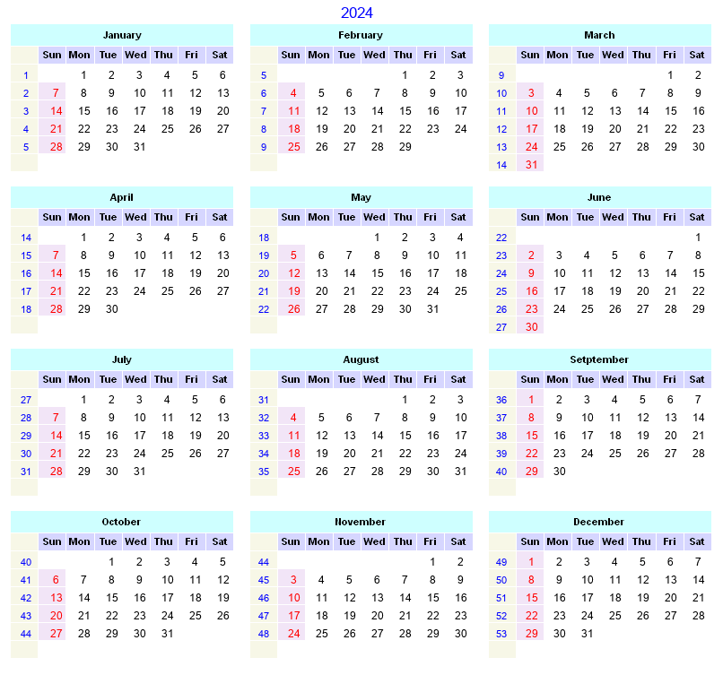 Calendar 1981 year