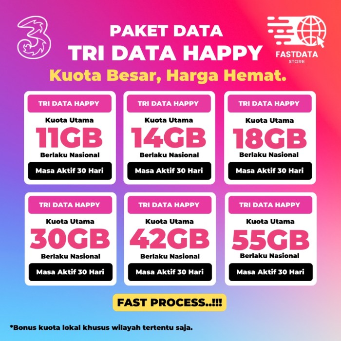 Cara paket tri 30gb 30 hari