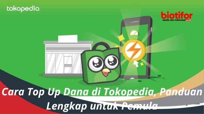 Top up dana dari tokopedia