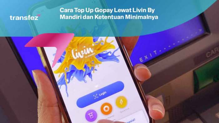 Top up gopay driver dari livin mandiri