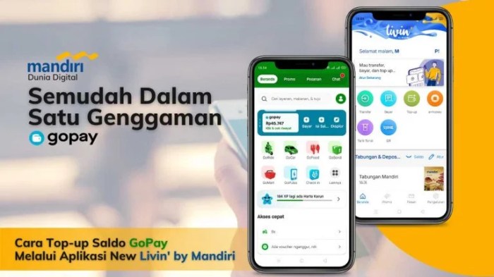 Top up gopay driver via livin mandiri