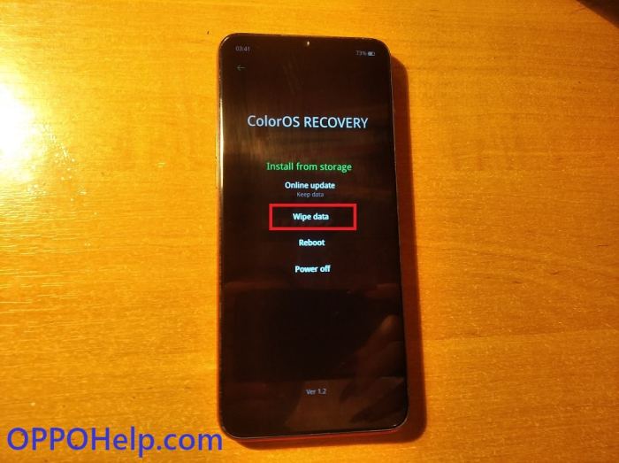 Oppo a3s tidak bisa wipe data