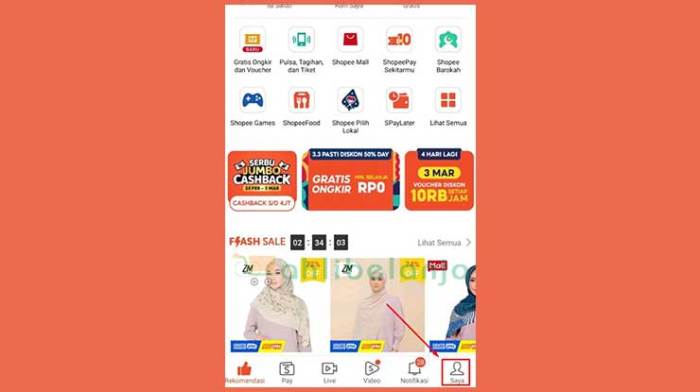 Cek umur akun shopee