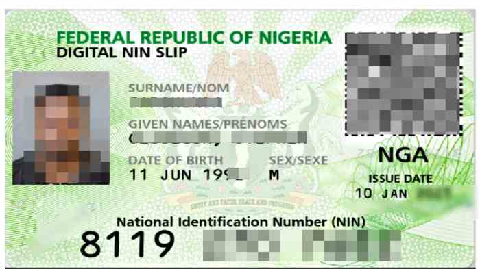 Nin nationale nigerian nimc importance lists identiteitskaart moet