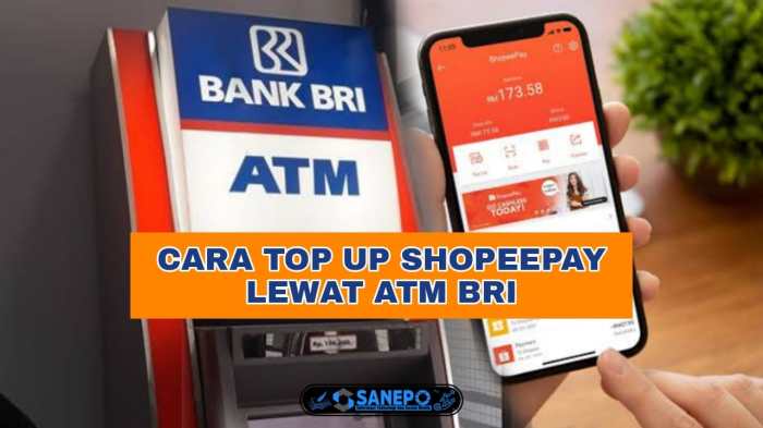 Cara top up shopeepay lewat atm bersama