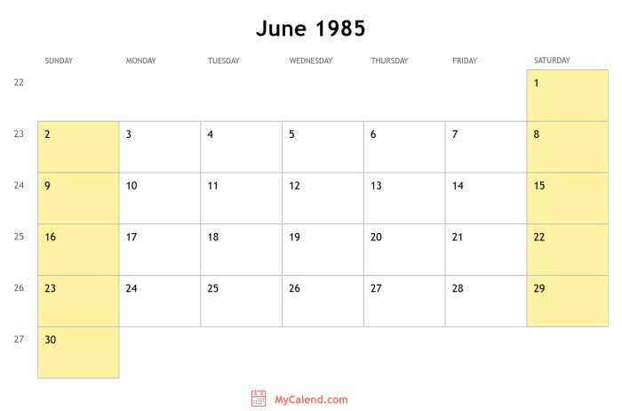 Kalender juni 1985 lengkap dengan weton