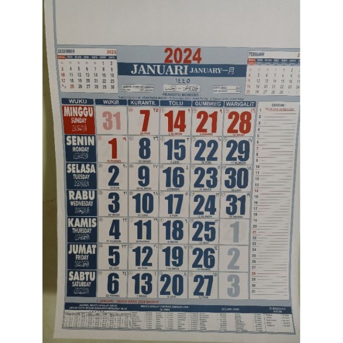 Kalender 2007 lengkap dengan weton