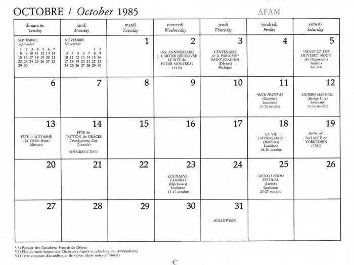 Kalender tahun 1985 bulan oktober lengkap dengan weton