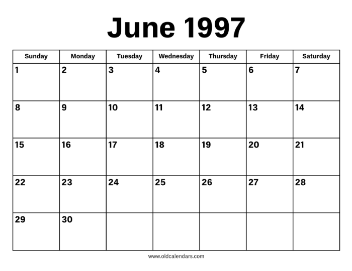 Kalender juni 1997 lengkap dengan weton