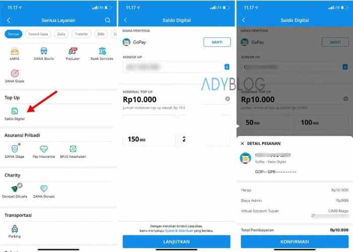 Cara top up gopay driver via dana